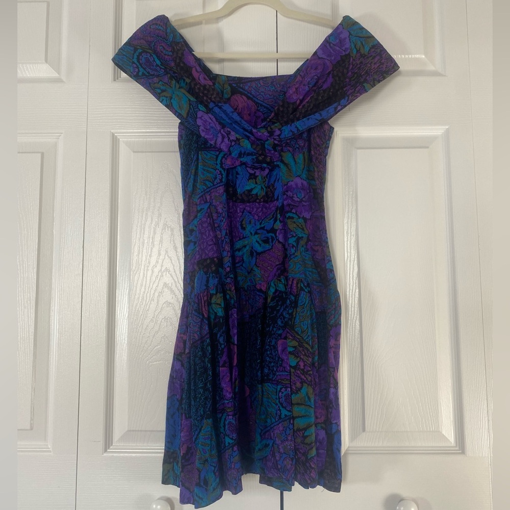 Vintage 80s Drop-Waist Mini Dress